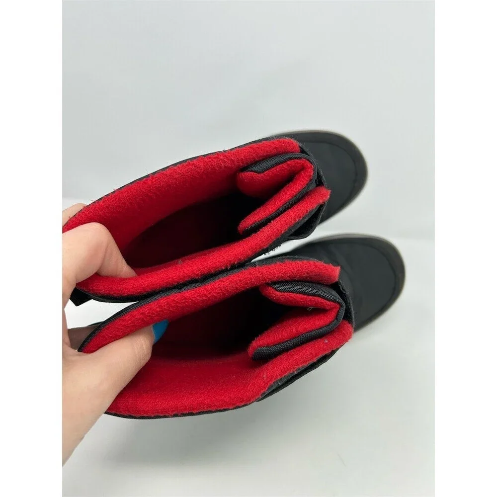 Merrell Snow Storm Kids Winter Snow Boots Waterproof Black/Red Hook & Loop 5